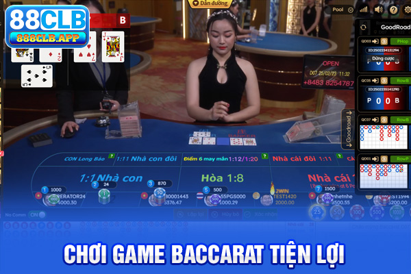 Chơi game Baccarat tiện lợi tại DG Casino 88CLB