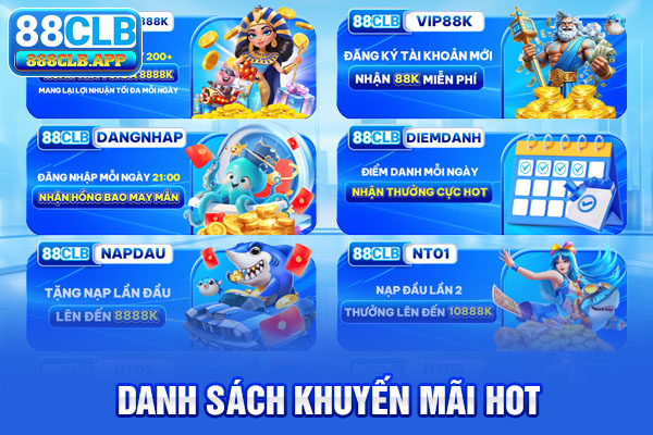 Danh sách khuyến mãi hot tại DG Casino 88CLB